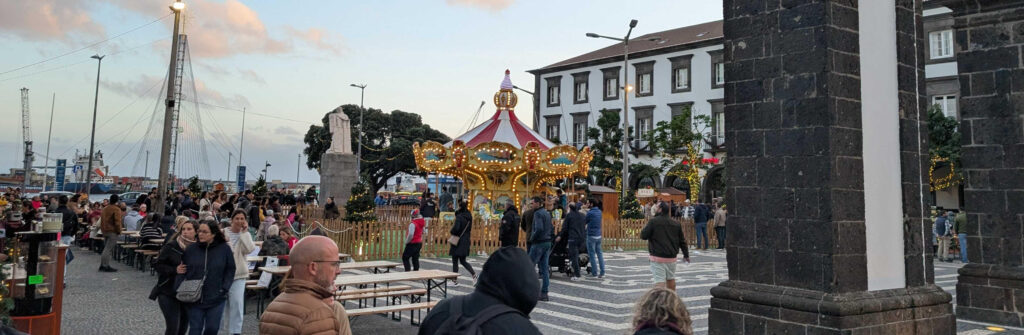 Christmas Market near the waterfront of Ponta Delgada.