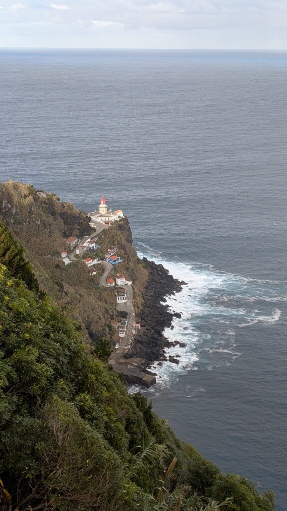 A lighthouse on the eastern coast of the Azores.